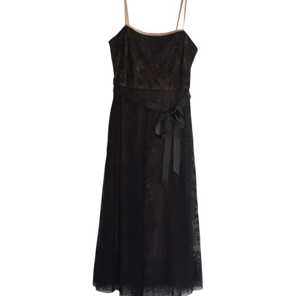 BCBG Embroidered Tulle Black Cocktail Dress